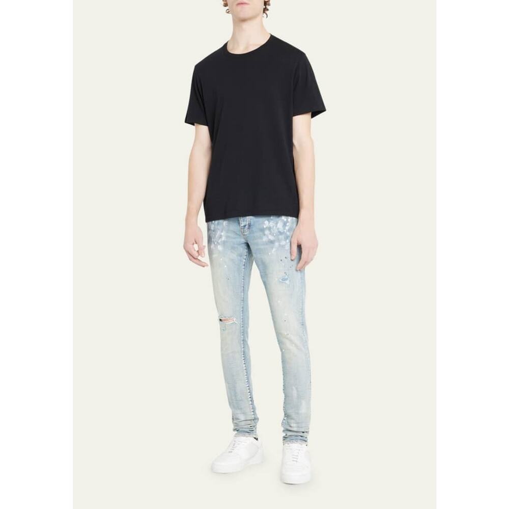 Purple Brand Jeans Mens P001 Slim Fit Paint Splatter Denim Distressed 36